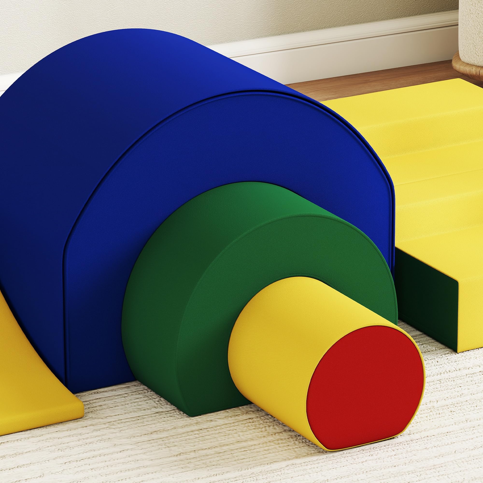 AIYAPLAY Parcours Motricité Bébé Modulable Jouets d'escalade Multicolore | Mousse Blocs de Construction Jouets Éducatifs, 5 Briques Géantes en Mousse, Coins Arrondis, pour Enfants 6 Mois à 6 Ans
