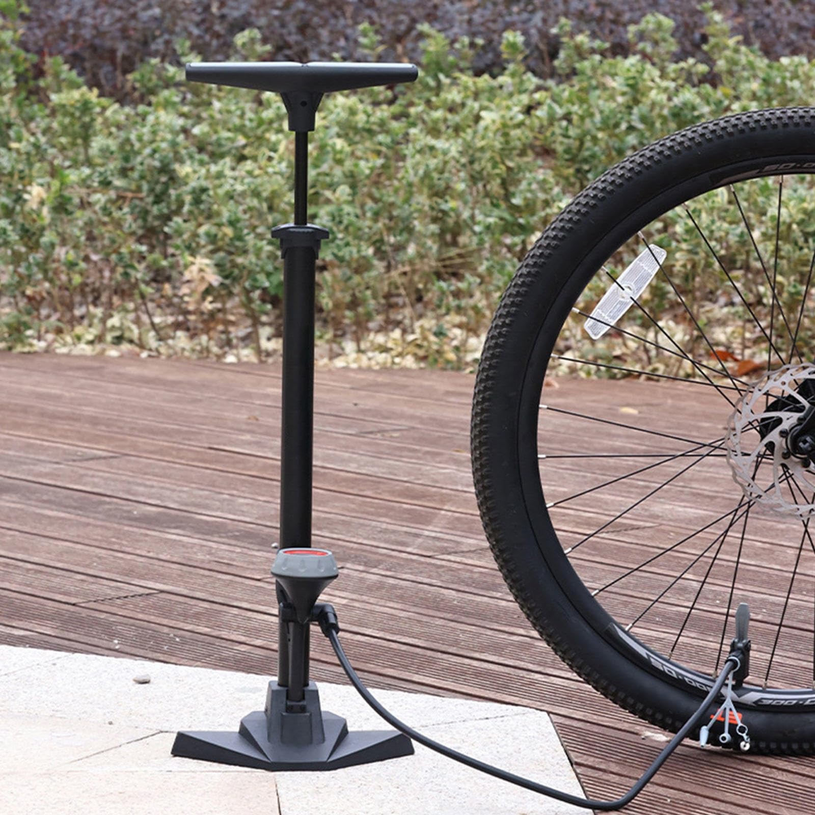 Bodenfahrradpumpe, Hochdruck 170 Psi Luftpumpe mit Manometer, Passend für Schrader- und Presta-Ventiltypen, Tragbare Luftpumpe, Fahrradzubehör