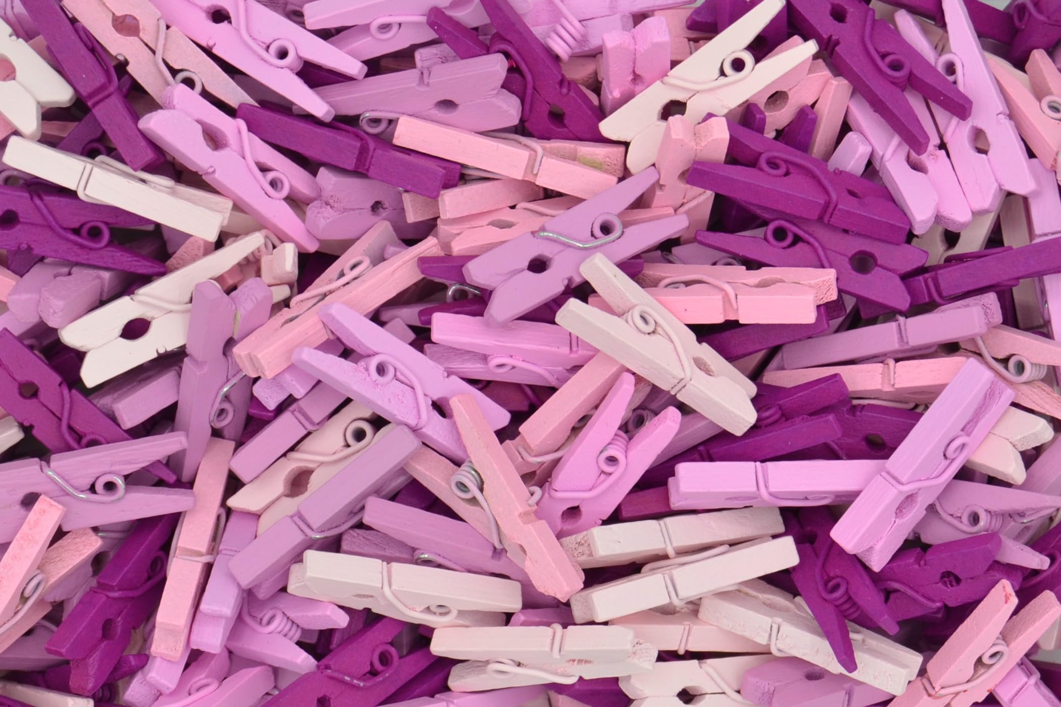 celloexpress Pink Mix 25mm Mini Wooden Craft Pegs - Scrapbooking, Display Photos & Keepsakes (Pack of 500) — image 1
