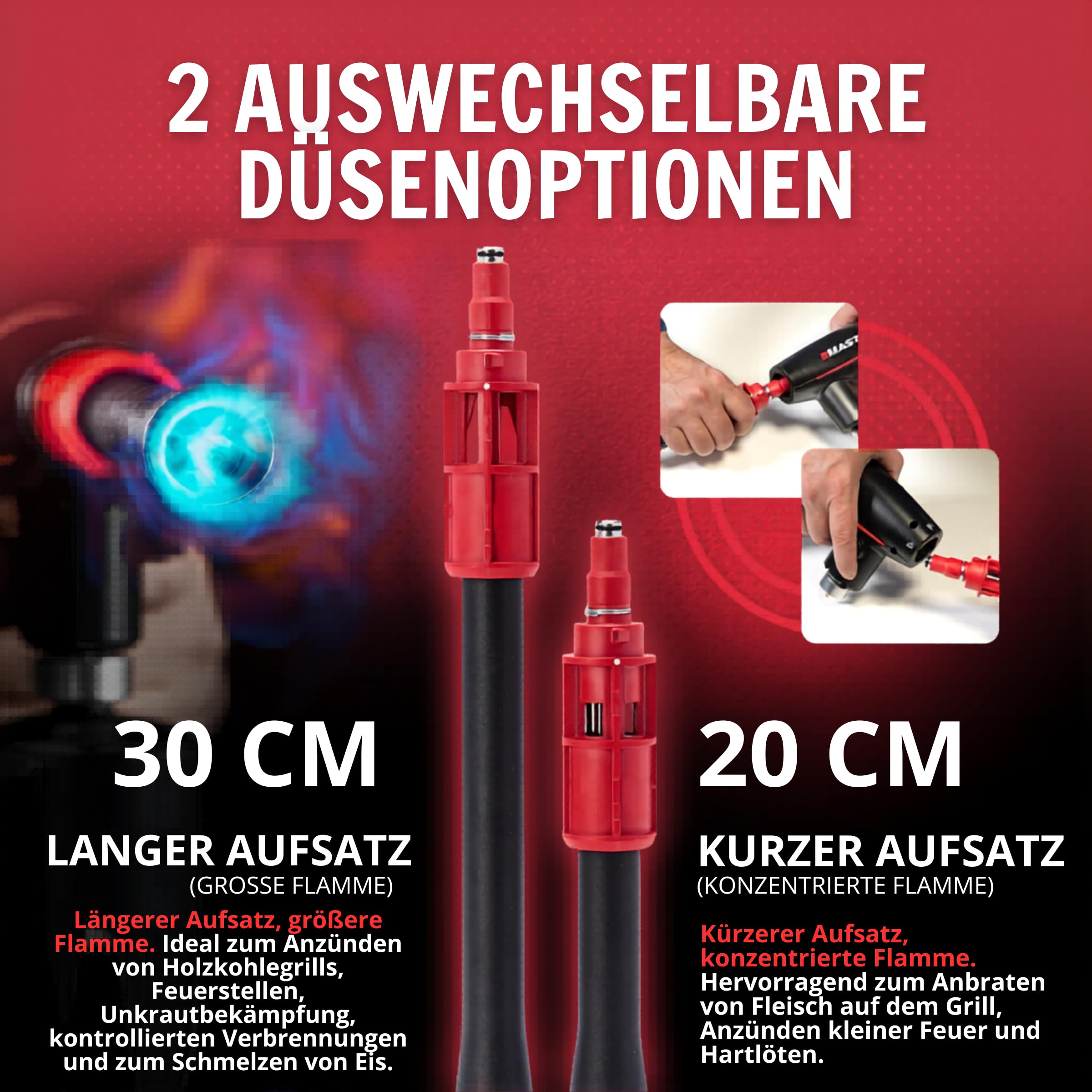 Master Appliance VMAX-550 2-in-1 Grillpistole & Sous Vide Fackel - Ultimativer Outdoor-Propan-Feueranzünder zum Grillen, Anbraten, Camping & mehr