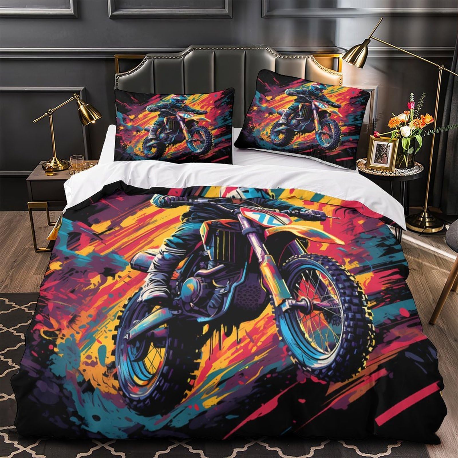Pilotes de Motocross parure de lit ultra douce 200x200cm respirante anti-transpiration