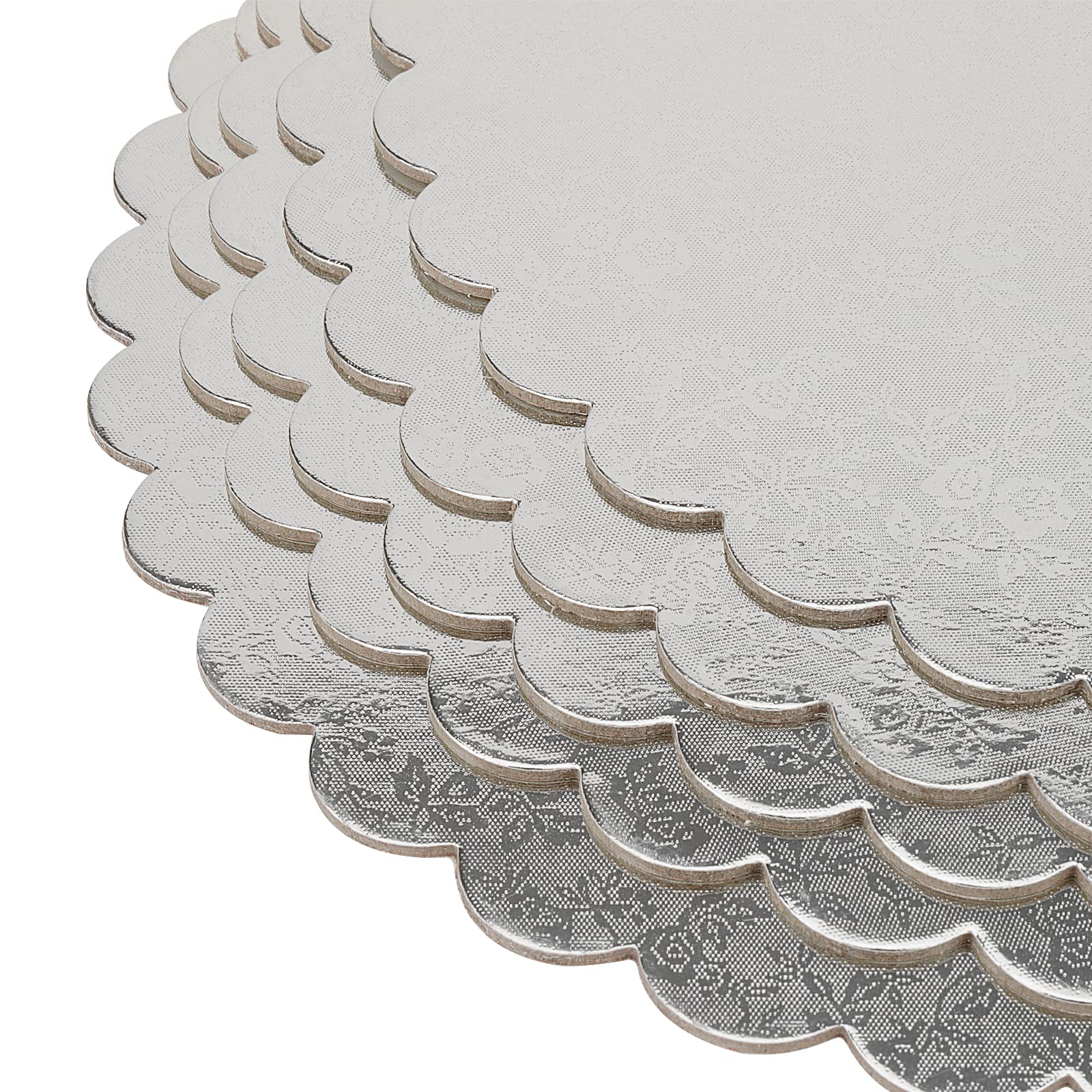 JAPCHET Confezione da 20 Vassoi Tondi da 30,5 cm, 2 mm, in Argento, per Torte e Compleanni, per Matrimoni