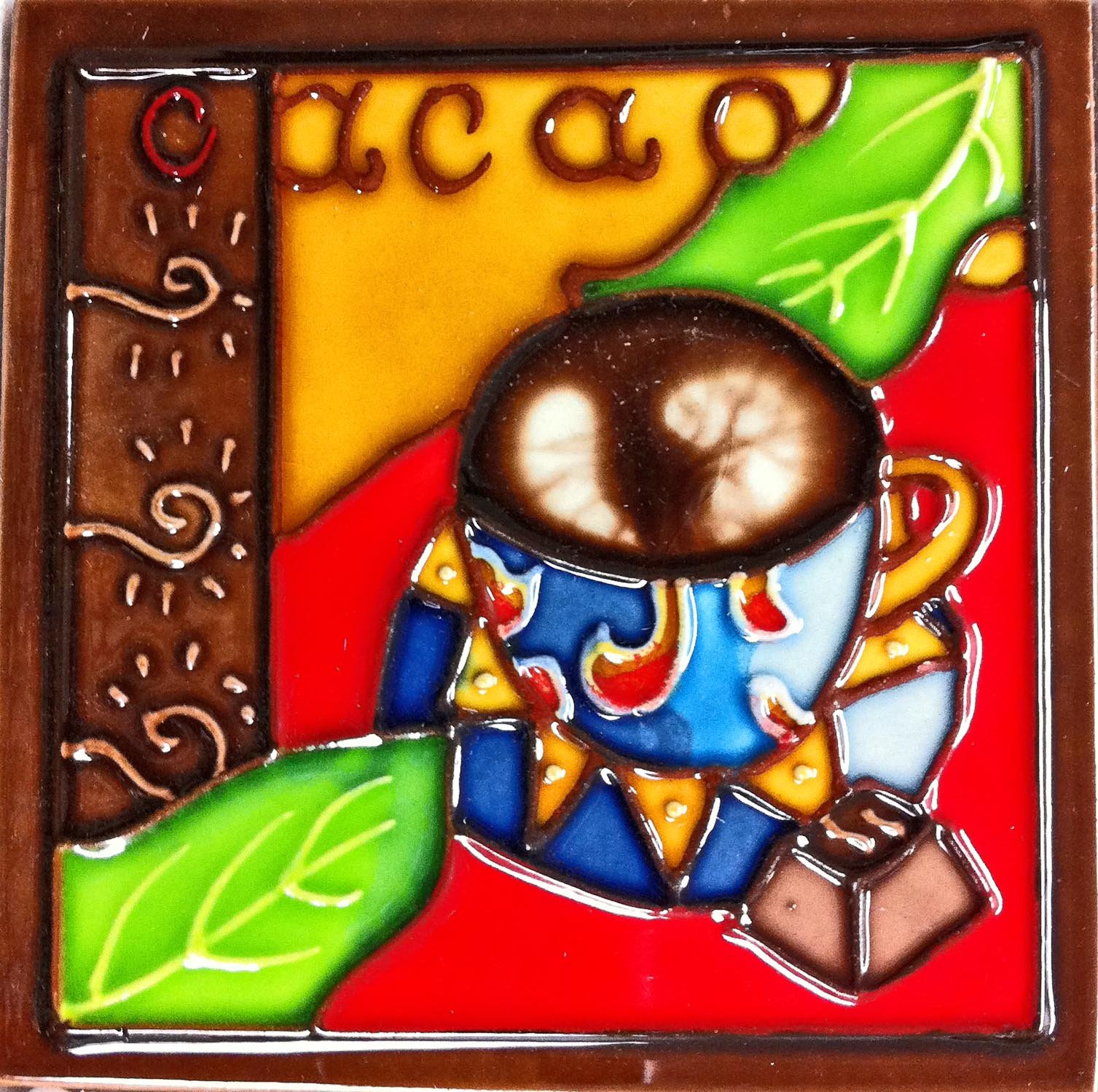 Continental Art CenterSD-103 4 by 4-Inch Dark Coffee Set No.1 Ceramic Art Tile