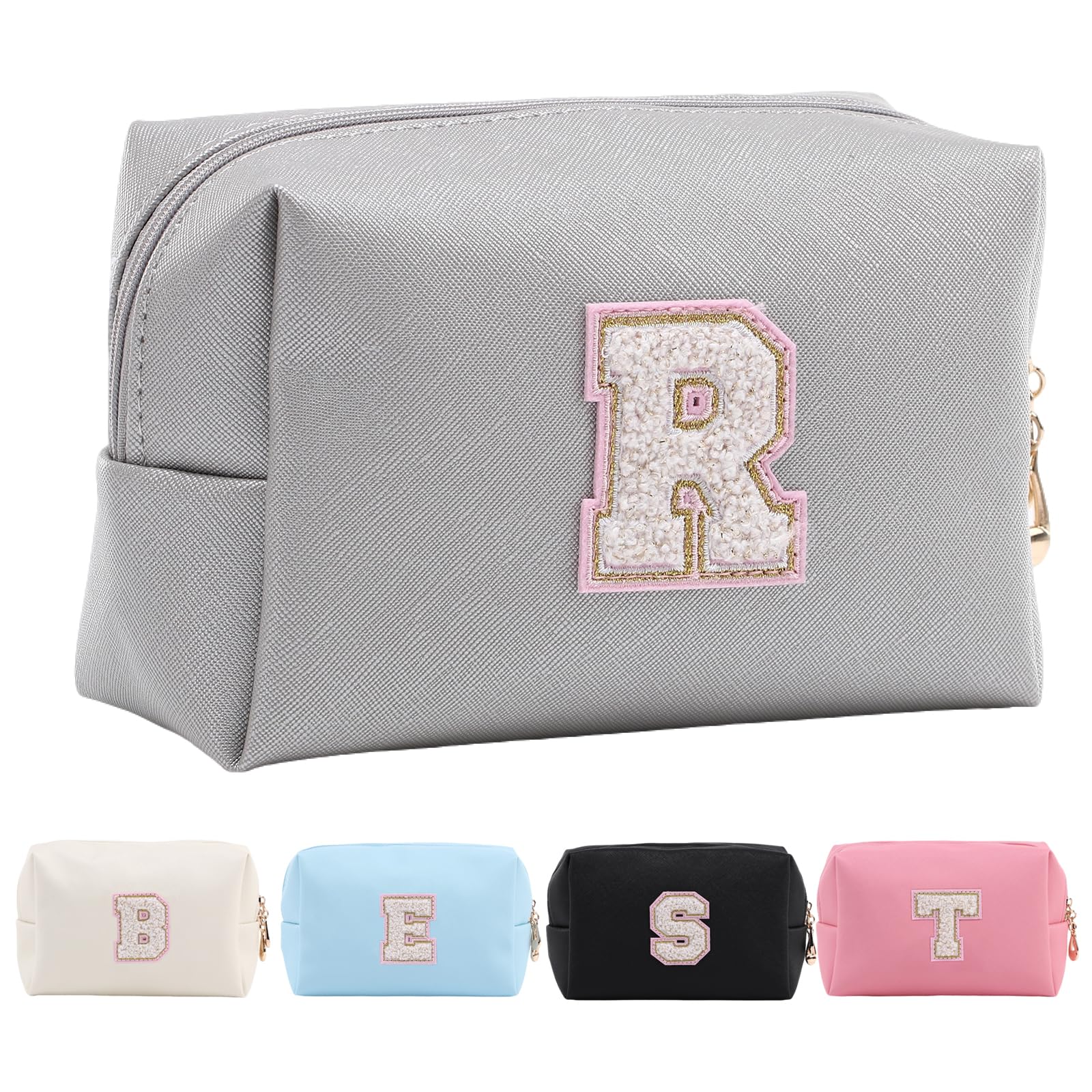 Personalized Makeup Bag,Waterproof Travel Makeup Pouch Cosmetic Bag Birthday Gift for Women Mom，Bride Bridesmaid Cosmetic Bag A-Z — view 106
