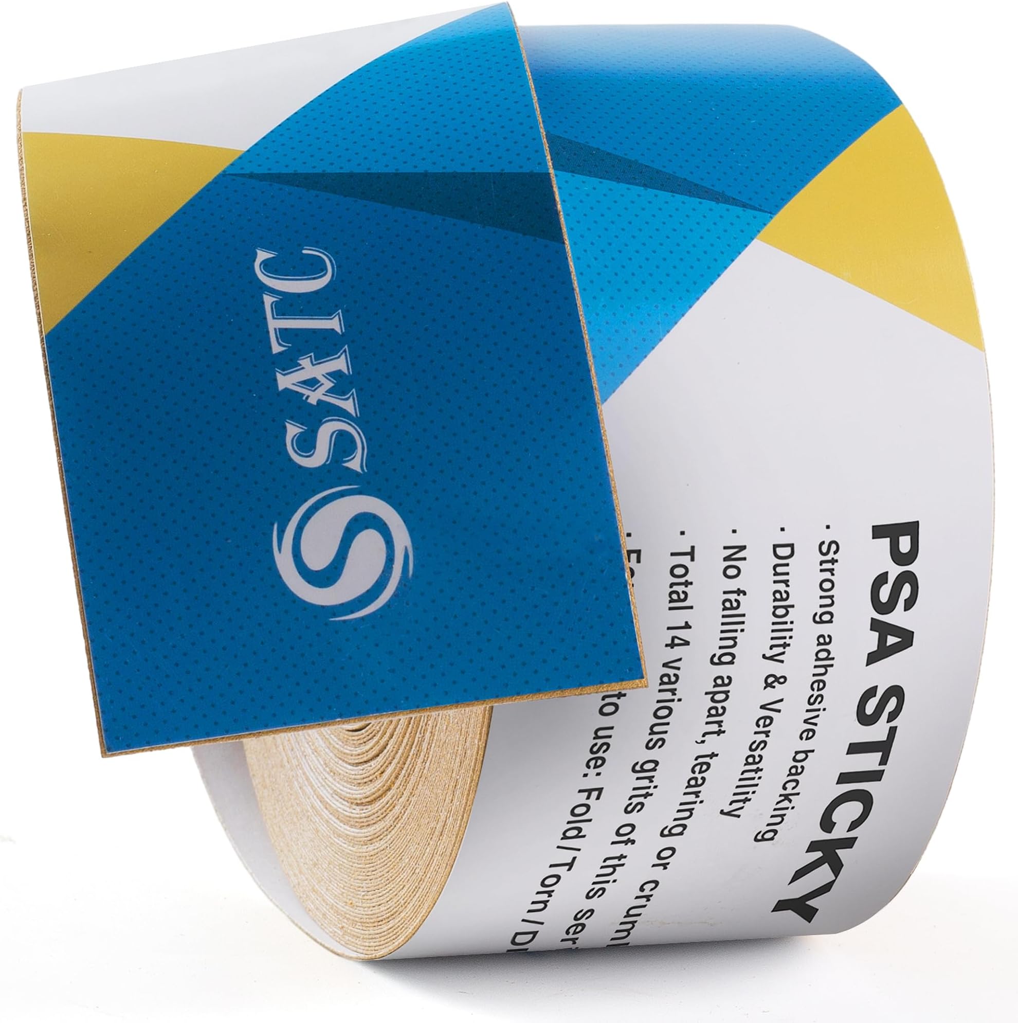 S SATC 220 Grit PSA Longboard Sandpaper 20 Yard Long Continuous Roll, 2-3/4" Wide Self Adhesive Stickyback Sanding Sheets for Automotive, Hand Sanding Blocks,Woodworking, Metal, Plastic