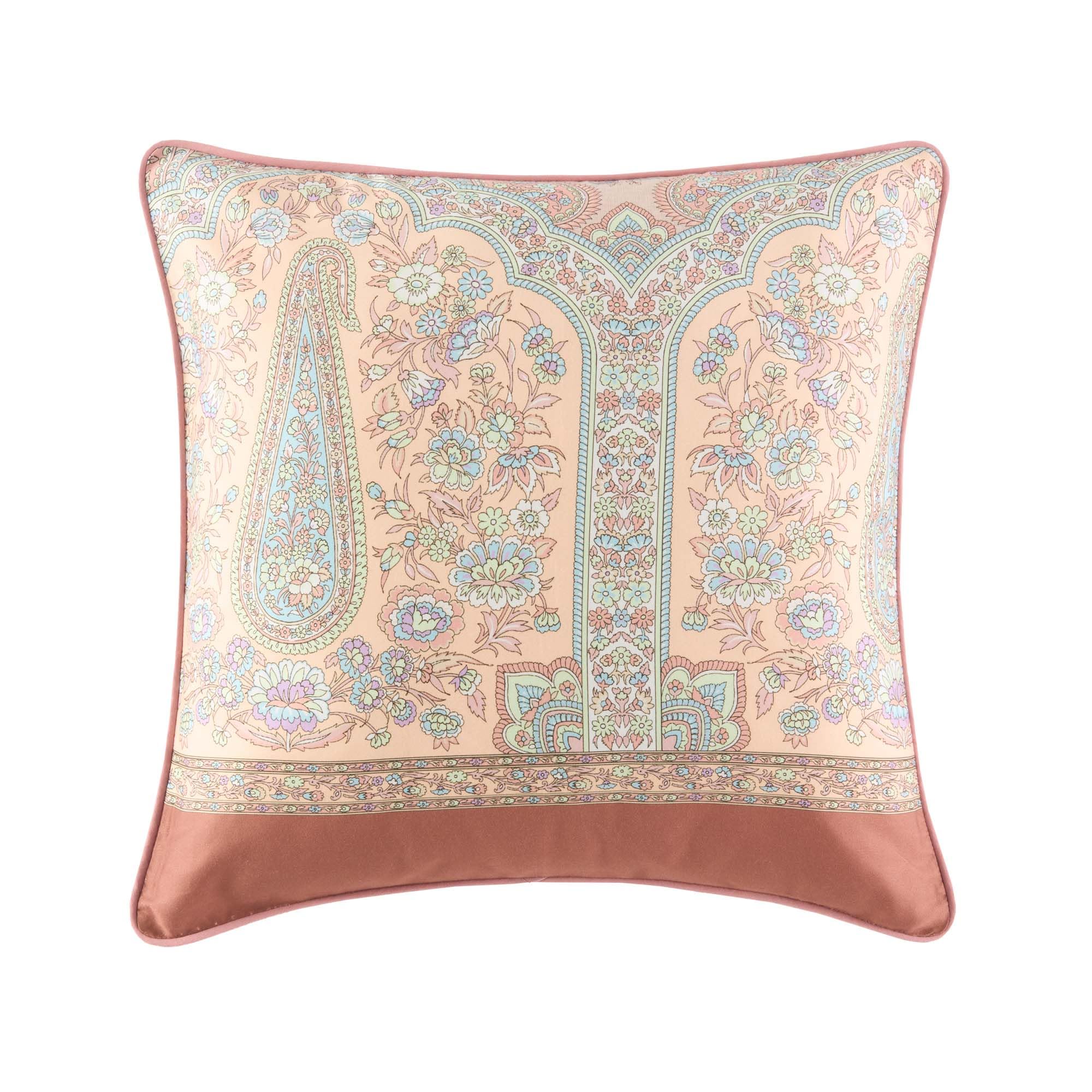 Taie d'oreiller Indian Roses Bassetti 40x40 cm en coton ivoire