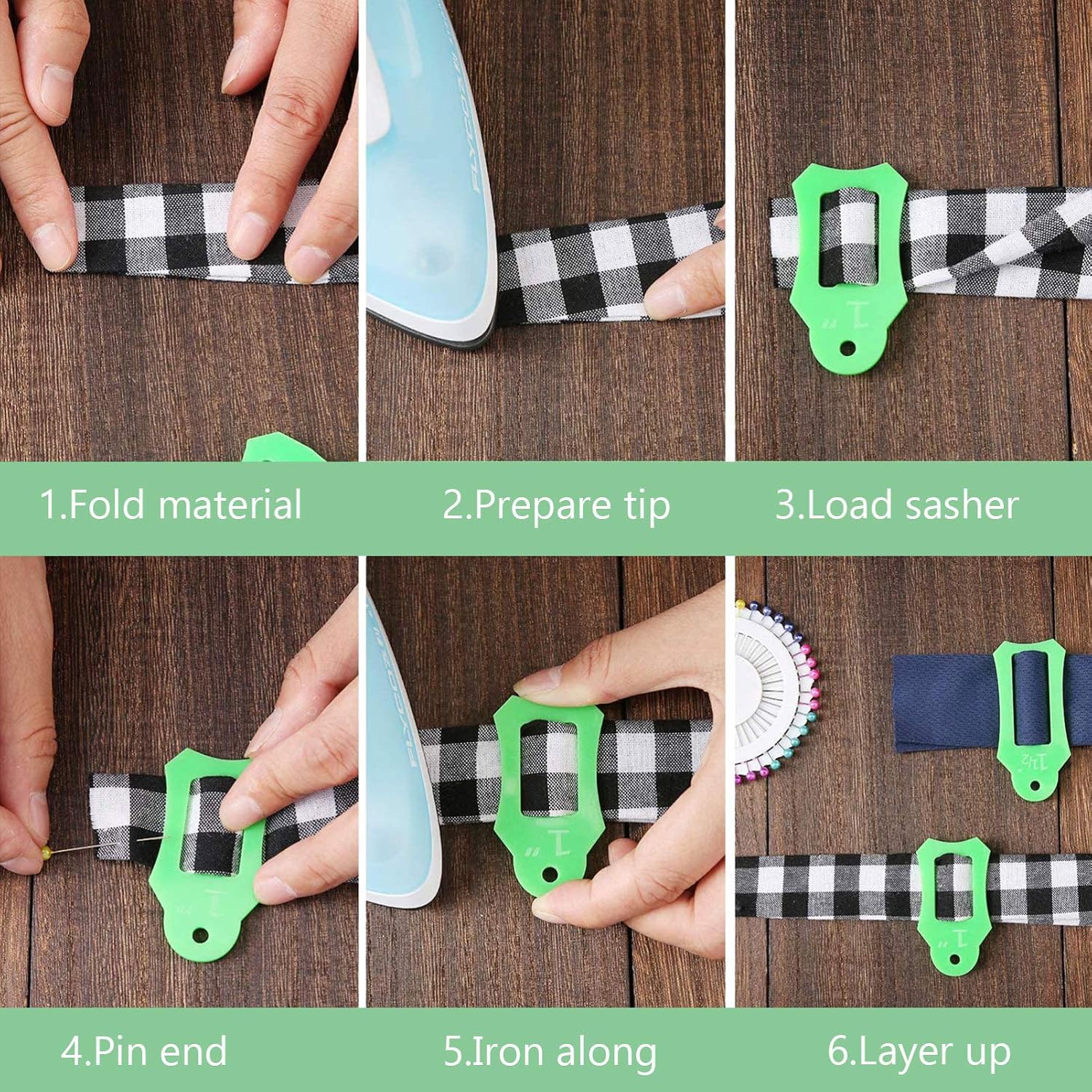 BEBEMOKO Bias Tape Maker Set for DIY Quilting Fabric Binding Tool Instructions for Sewing Enthusiasts