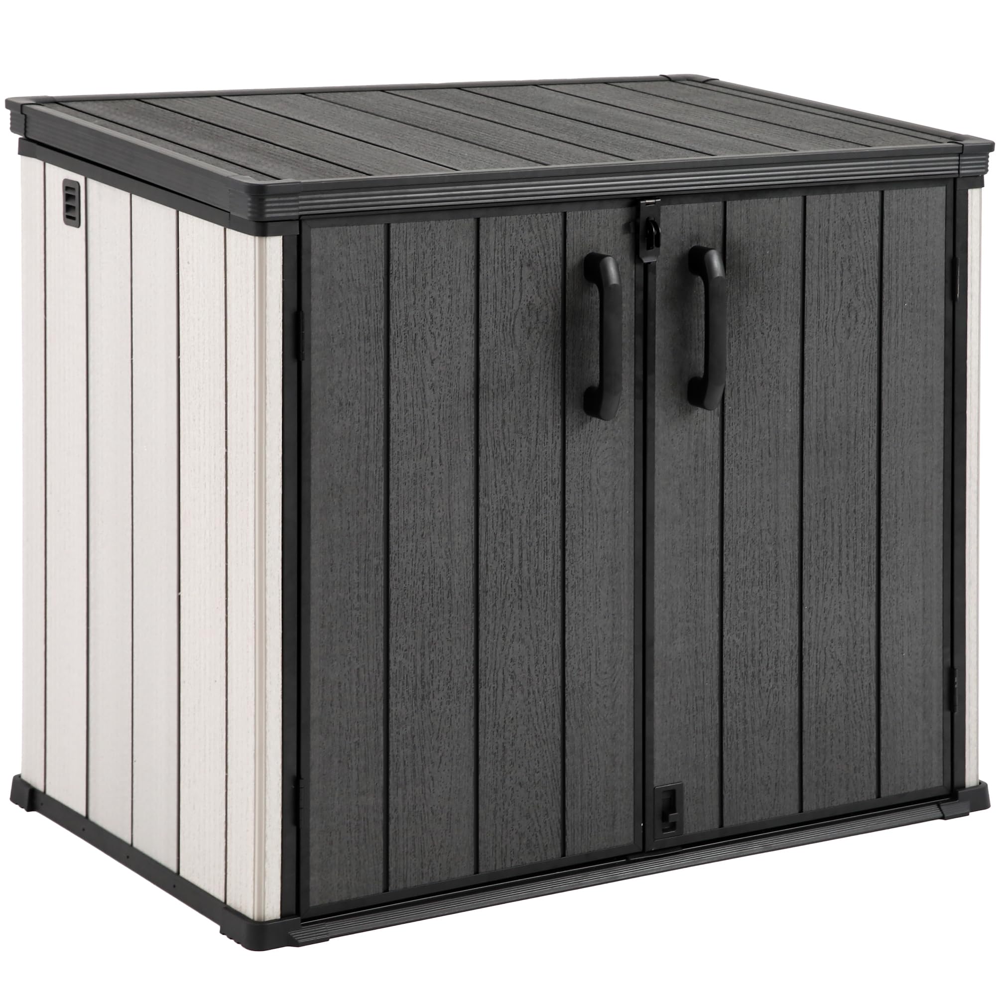 Aweather 1200L Heavy-Duty Lockable Weather-Resistant Sloped-Roof Dual-Open Storage Box 142 x 86 x 121cm - Multi-Purpose Indoor/Outdoor Storage for Cushions, Tools, Toys | Patio, Backyard Chest - 2