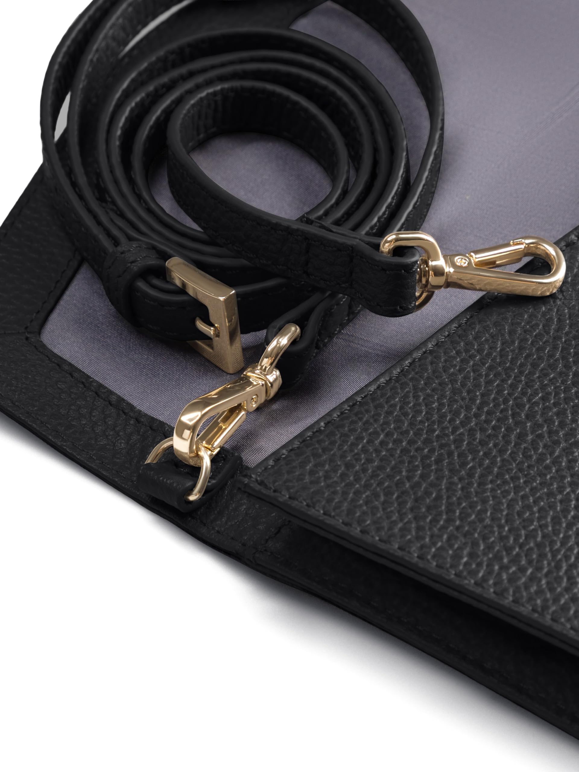 Lazarotti Bologna Leder Clutch | 23 cm mittelgroße Damen Umhängetasche | Hand-Tasche mit abnehmbarem & verstellbarem Schulterriemen