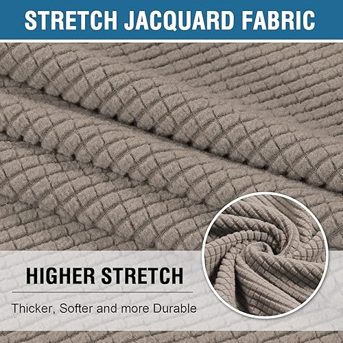 Miniatura 10 de H.VERSAILTEX Fundas elásticas para sofá de 3 piezas con cojines en forma de T, fundas de cojín individuales para sofá de 3 cojines, fundas con