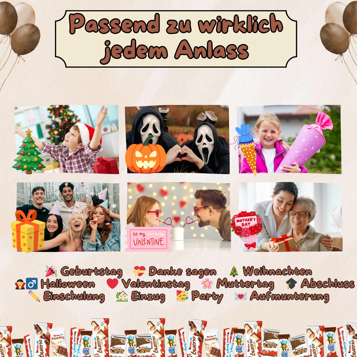 Ferrero Kinder Schokolade Geschenk-Box - Süßigkeiten Mix - Party-Mix - Süßigkeiten Großpackungen von Kinderschokolade (1x718g)