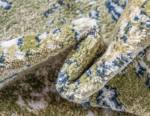 Miniatura 6 de Unique Loom Sumter Collection Edmunds - Alfombra rectangular de 4 x 6 pies, color verde y marfil