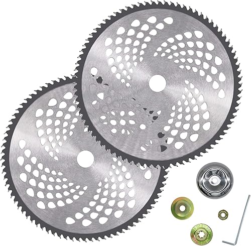 CZS Cuchilla cortadora de brocha de 10 pulgadas x 80T para desbrozadora, punta de carburo, cuchillas circulares para desbrozador, recortadora de