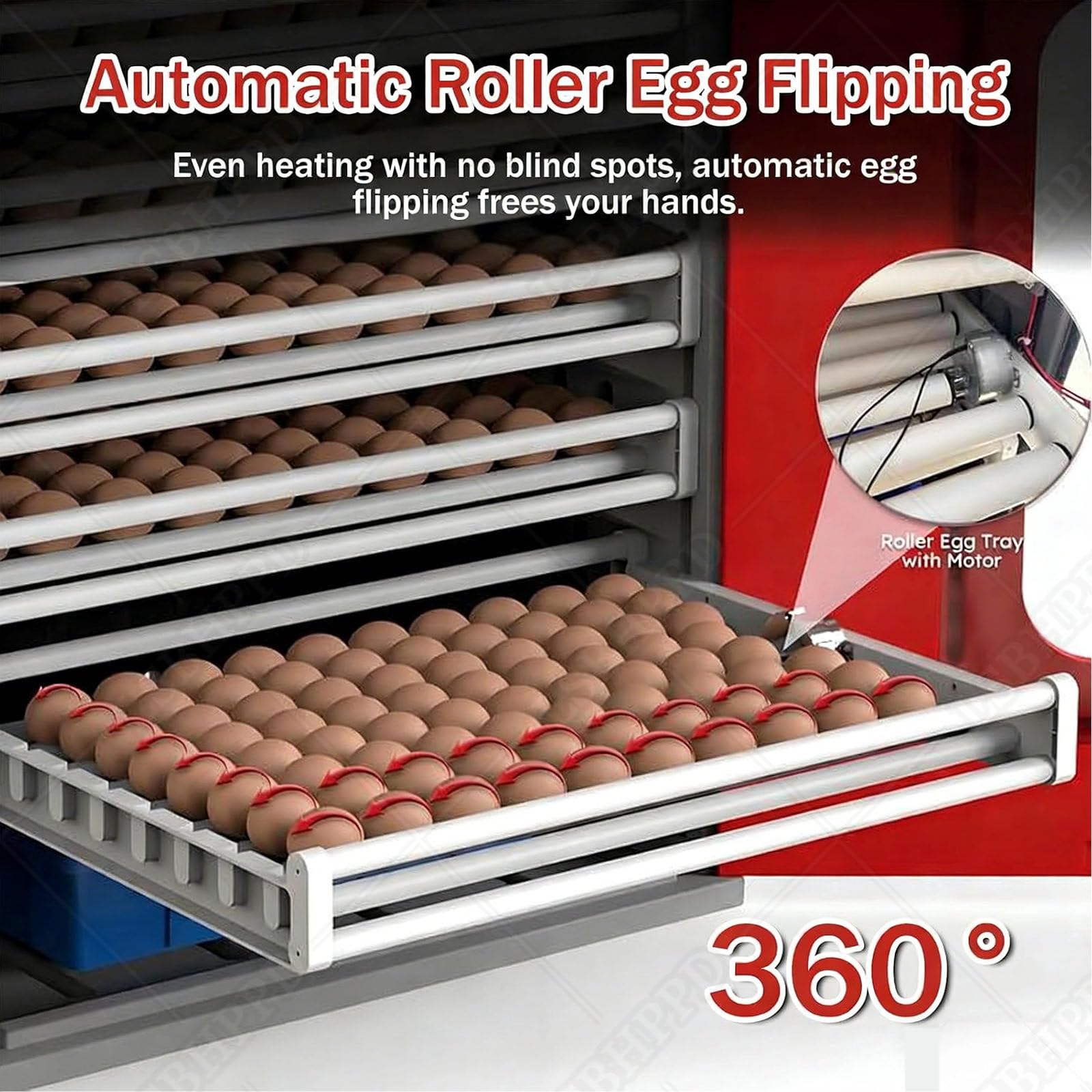 Incubadora de huevos 400 con control automático de temperatura y humedad, humidificación inteligente, duradera, para granja avícola
