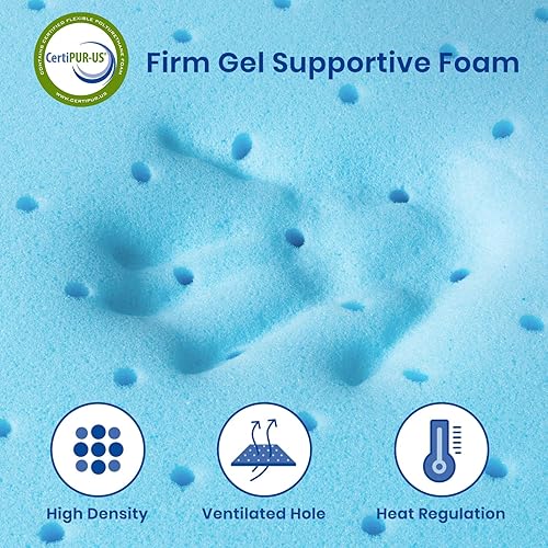 Miniatura 3 de Maxzzz Cubrecolchón de espuma viscoelástica de gel de 4 pulgadas, tamaño Queen, certificado Certipur-Us