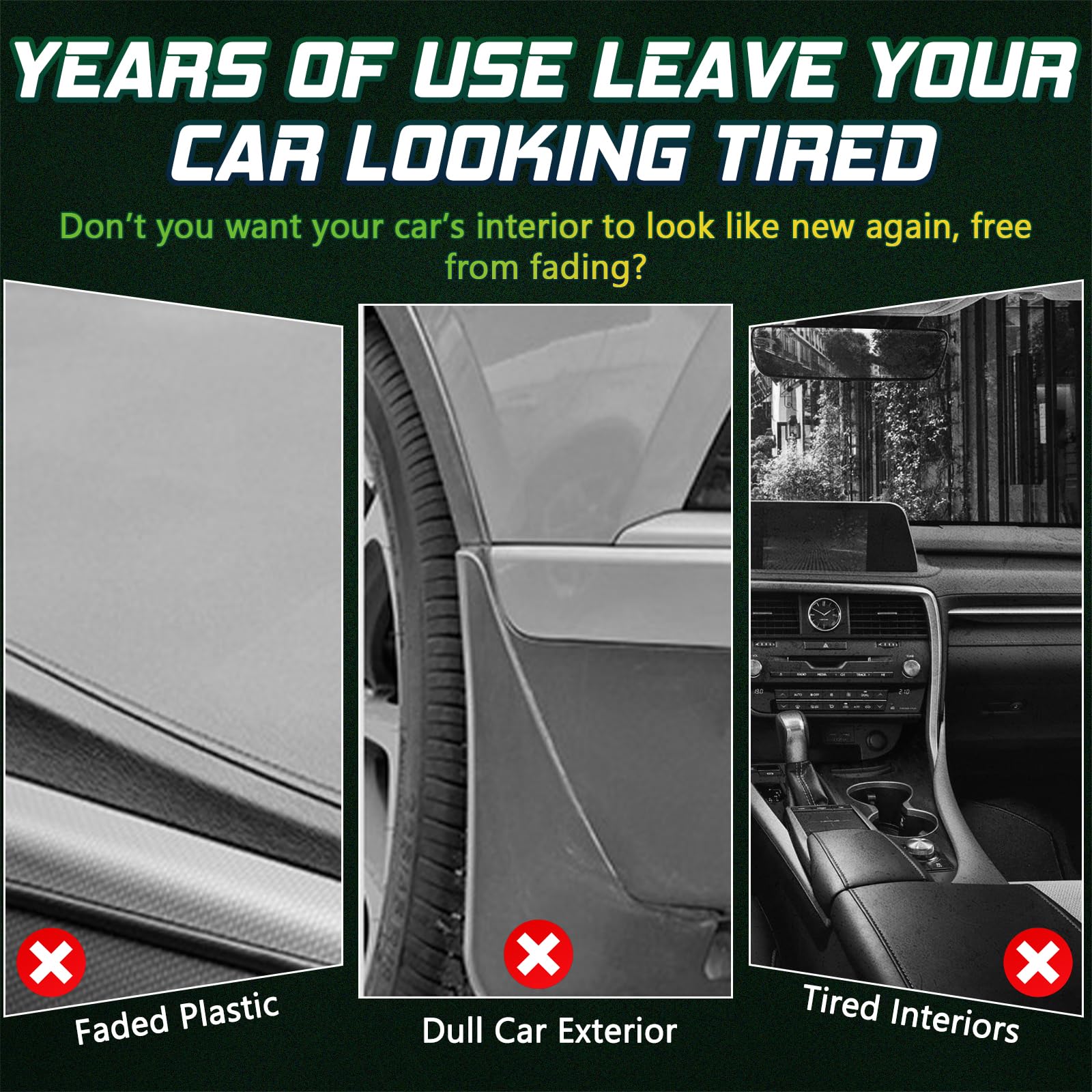 Back to Black Trim Restorer, Car Plastic Restorer Black for Interior & Exterior, Revives Faded Trim with Deep Black Finish, Prevents Aging & Cracking, Long-Lasting Shine (100ml) — view 2