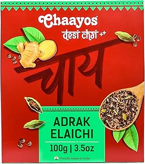Chaayos Adrak Elaichi Tea (Ginger and Cardamom) - Premium Desi Chai Patti for Authentic Masala Flavour | Immunity Booster- Price In India