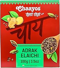 Chaayos Adrak Elaichi Tea (Ginger and Cardamom) - Premium Desi Chai Patti for Authentic Masala Flavour | Immunity Booster- 100g [50 Cups]