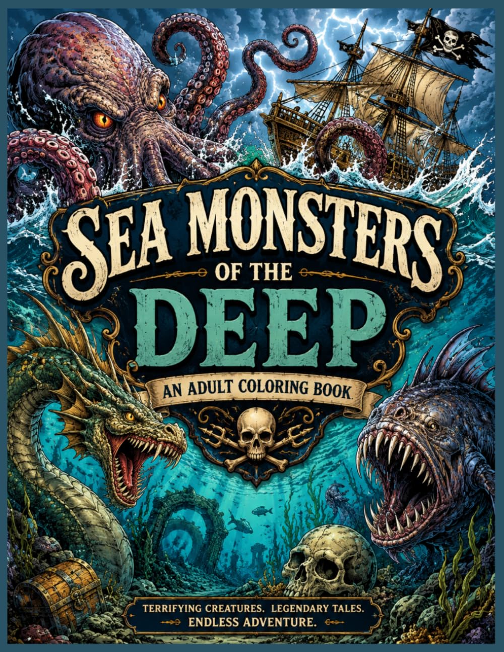 Sea Monsters of the Deep: An Epic Ocean Horror Coloring Book
