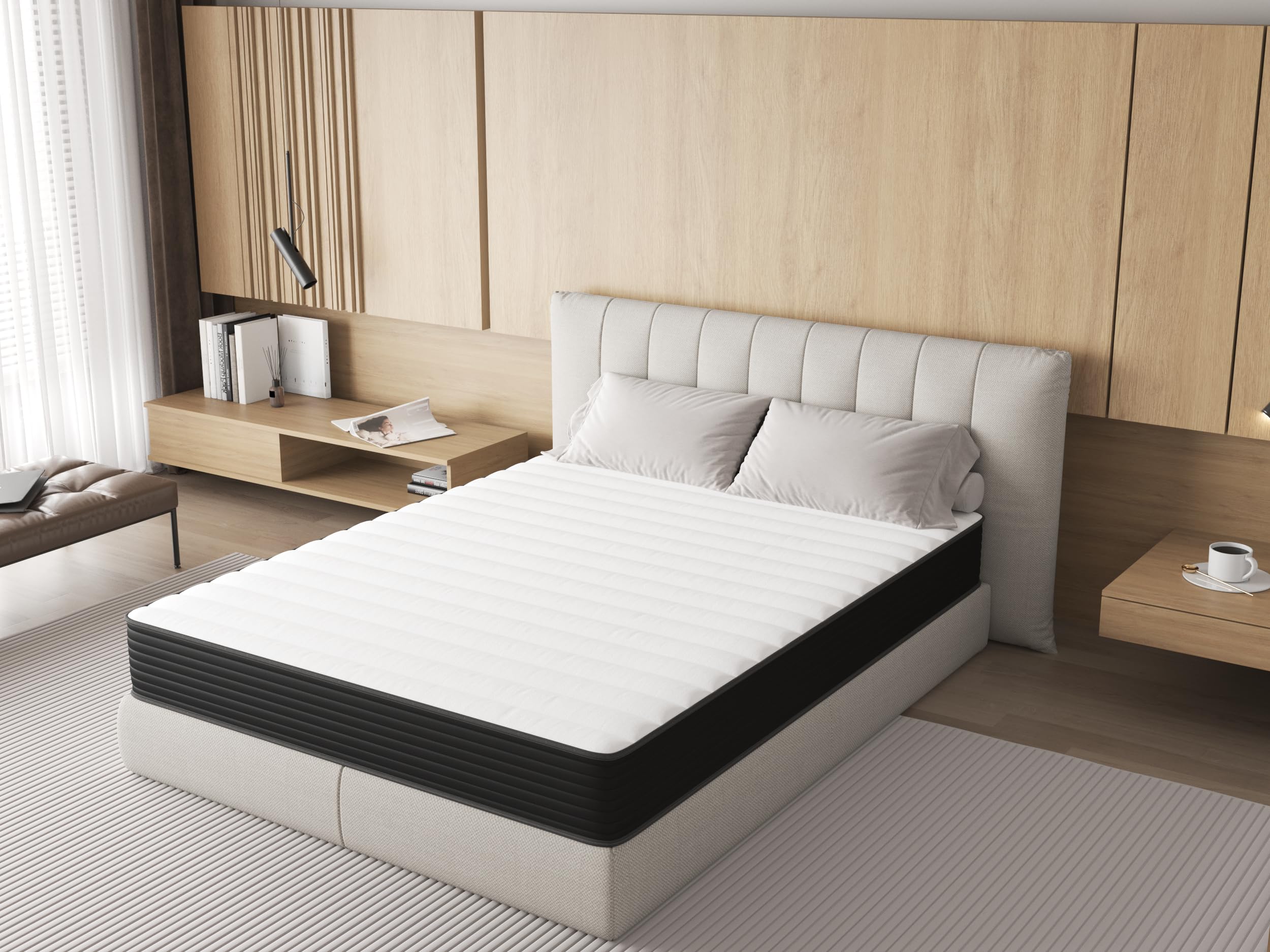 Matelas 160 x 200CM - Epaisseur 22CM - Matelas Mousse pour 2 Personnel - Moelleux,Confortable,Respirant (160x200x22)