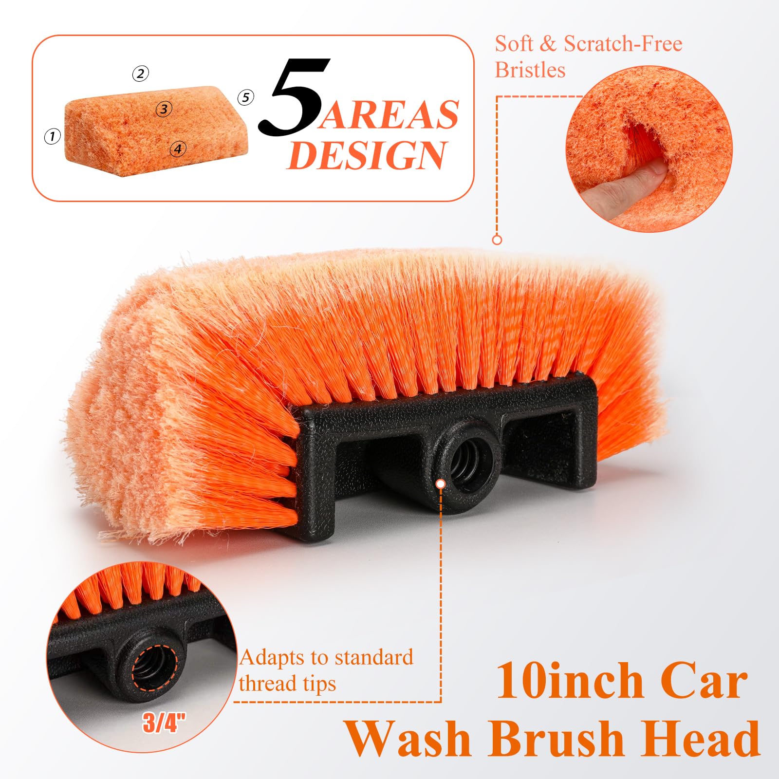 Kit de lavado de camión con mango largo, barra de extensión de 12 pies con cepillo de lavado de coche, fregona y escobilla de ventana, kit de limpieza exterior para RV, camión grande y coche