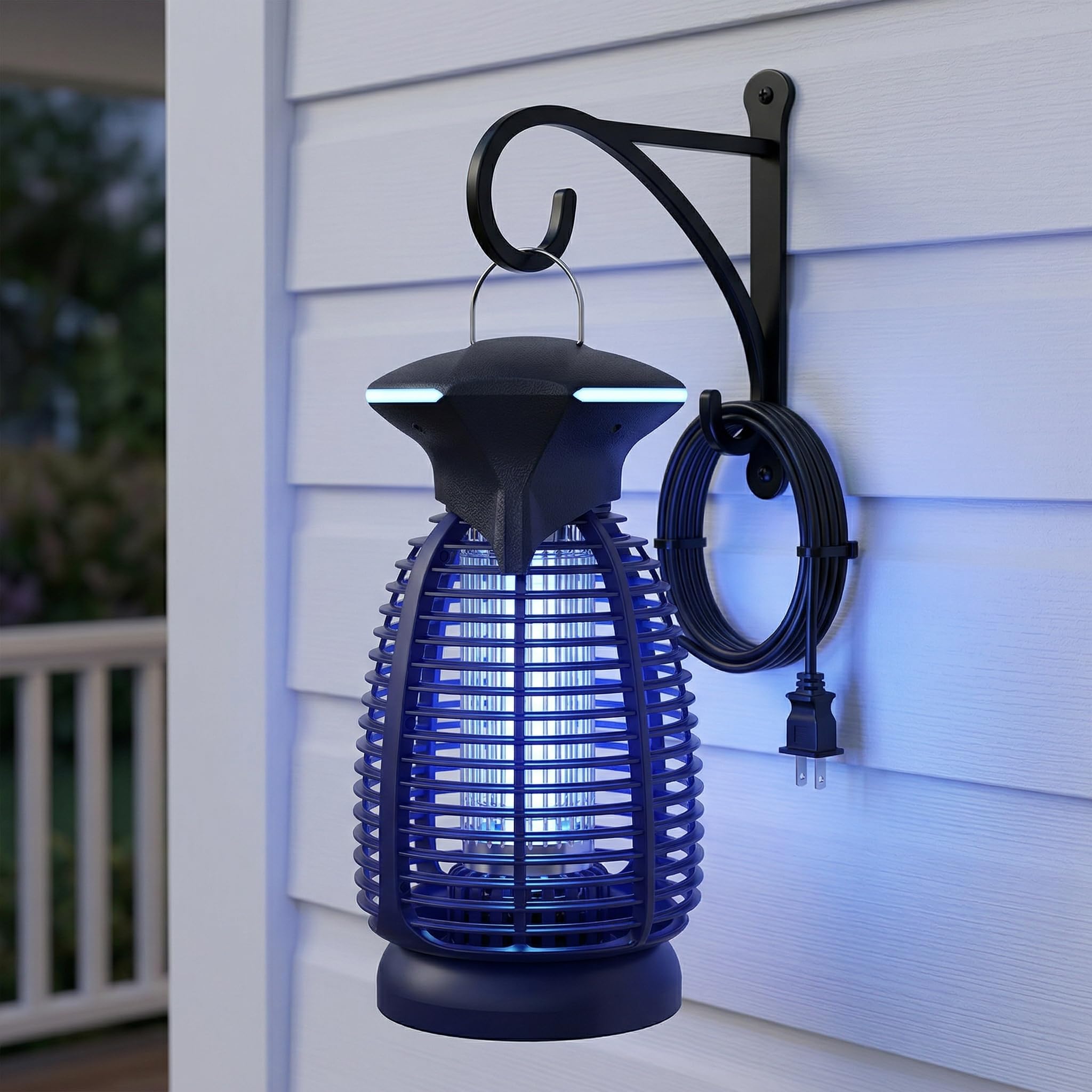 Matainsectos eléctrico al aire libre – 4200 V de alta tensión, luz LED impermeable para mosquitos, moscas, patio, porche, garaje, patio trasero, casa