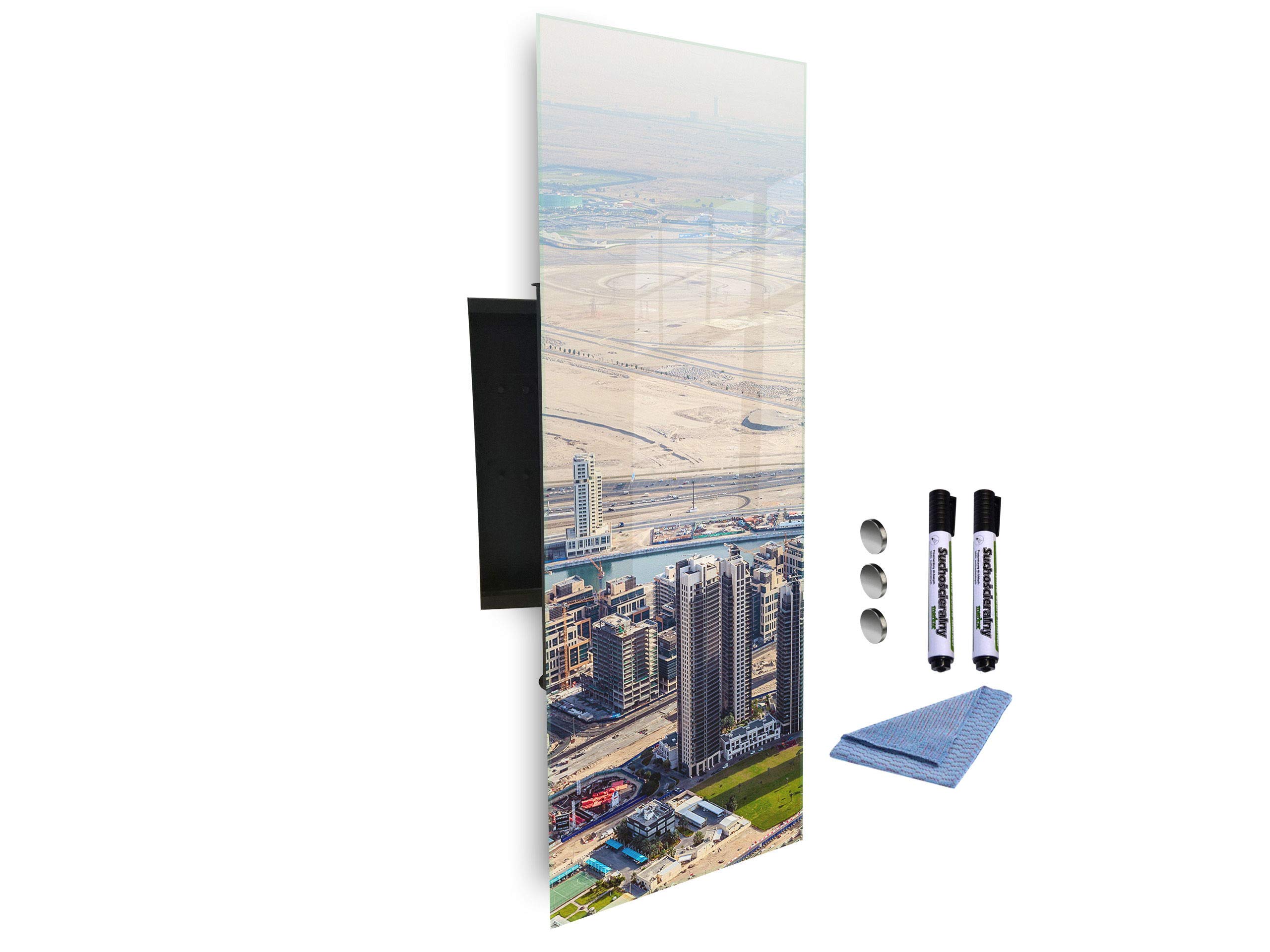 Cassetta portachiavi 80 x 30 cm con parte anteriore in vetro magnetico 626020775