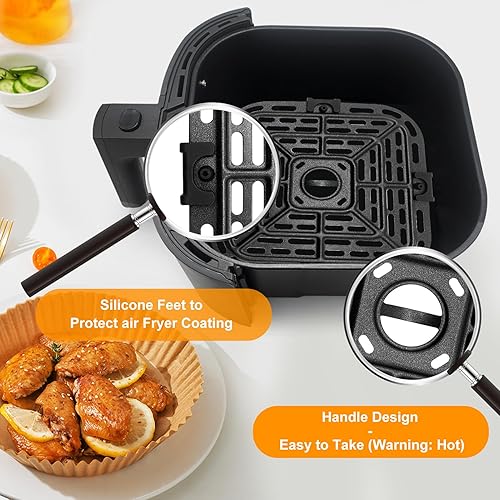 Miniatura 5 de Piezas de repuesto para freidora de aire Instant Pot Vortex Plus 6 en 1 4 cuartos de galón, 7.3 x 7.3 pulgadas cuadrada de grado alimenticio para