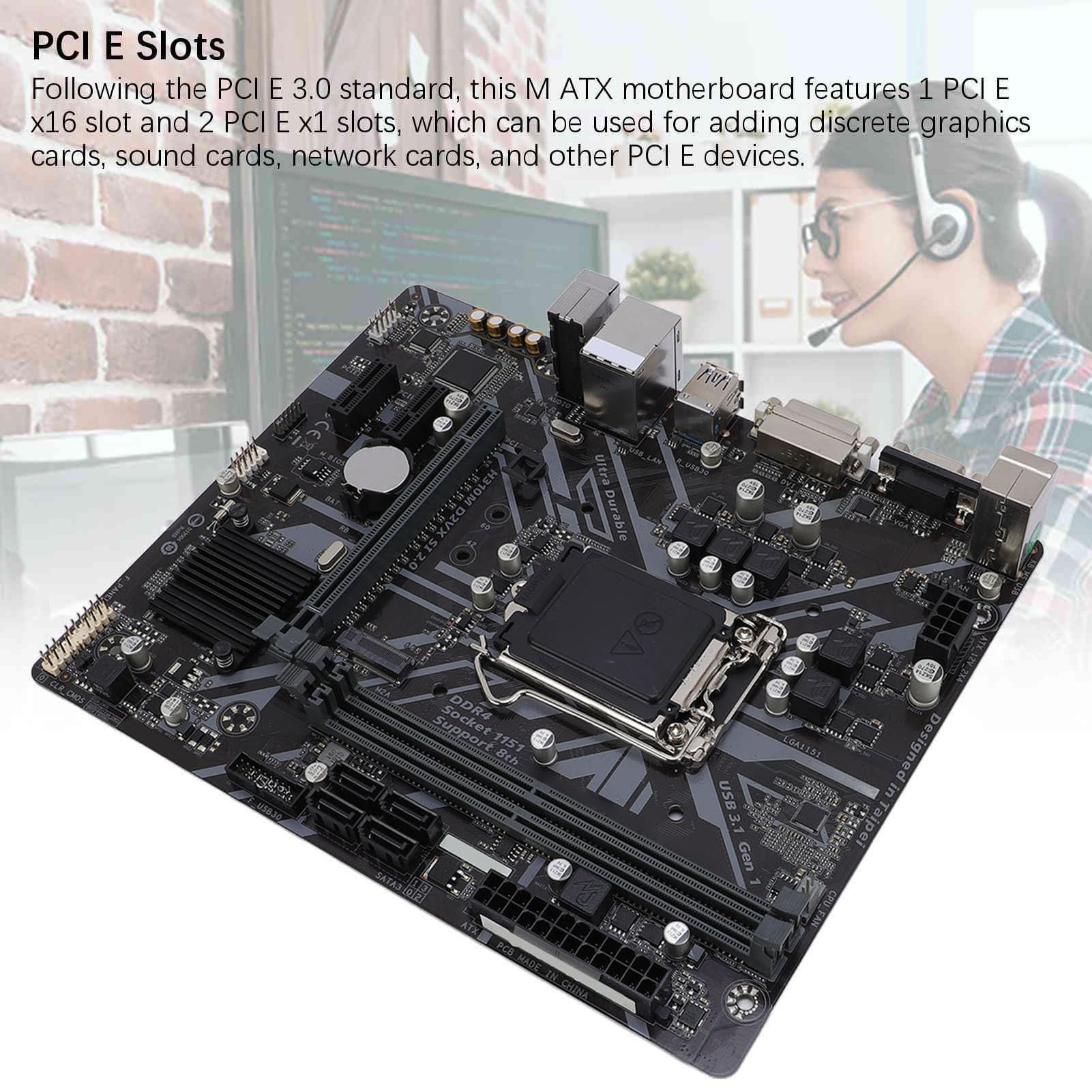 H310M D2VX SI 2.0 Komputerowa Płyta Główna, 2 DDR4 DIMM M ATX PCI E 3.0 Desktop Płyta Główna do LGA 1151 8th Gen I7 I5 I3 Core, 1x PCIE X16, 4x SATA III, M.2 Gniazdo, VGA, DVI,