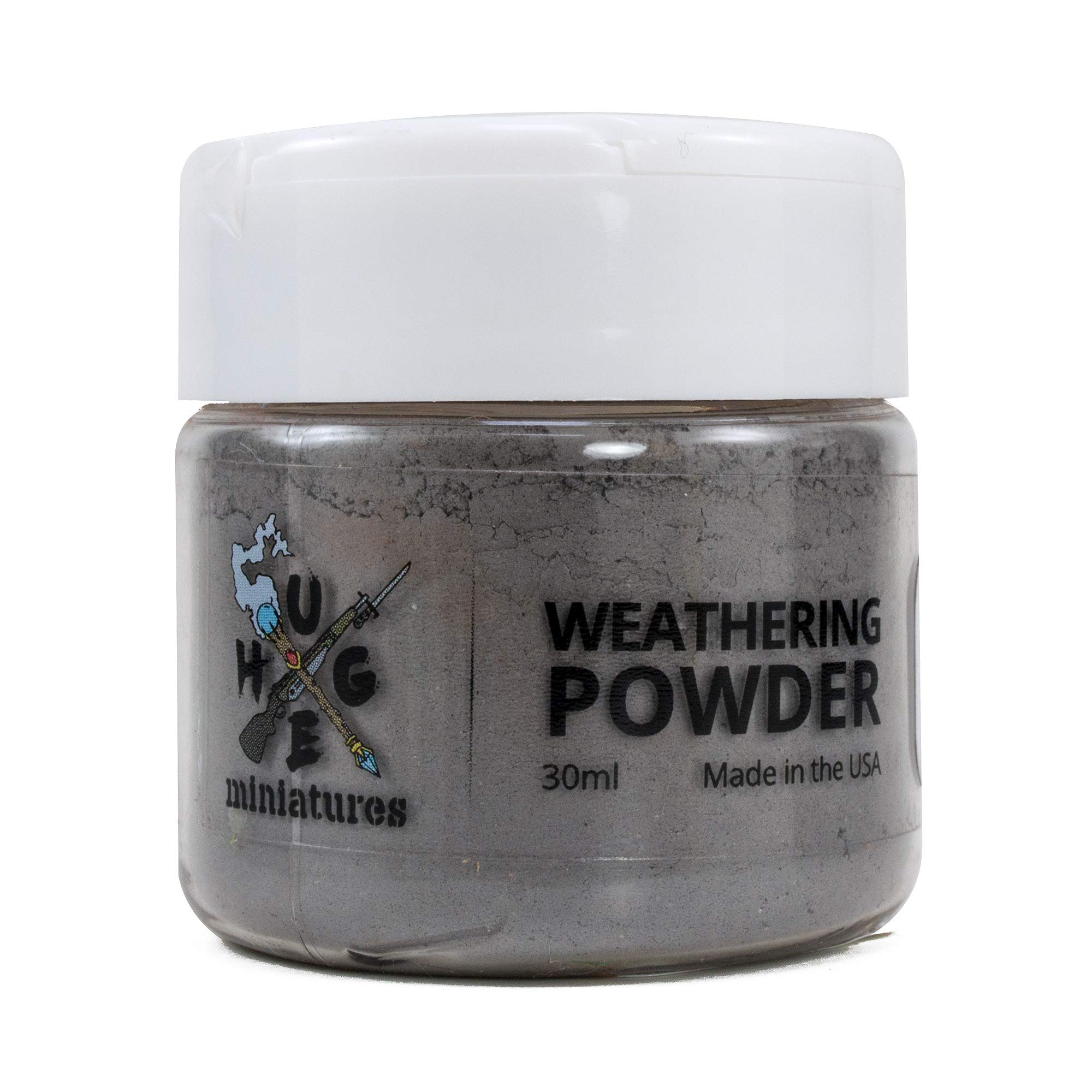 Weathering Powder, Ash Pigment for Model Terrain Scenery and Vehicles by Huge Minis - 30ml Flip-Top Container