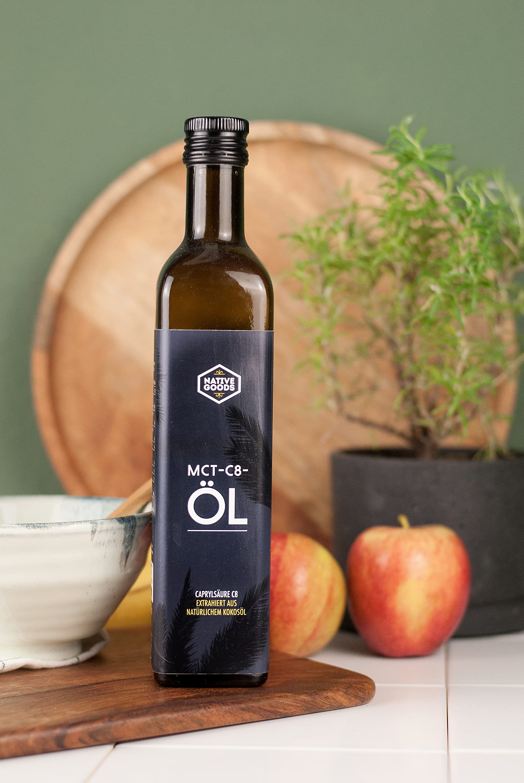 native goods – Bio C8 MCT Öl 500ml – 95% Caprylsäure C8 – Kokos MCT Öl –Bio Kokos Öl – Kokosöl – geschmacksneutral – ideal für low carb & ketogene Ernährung