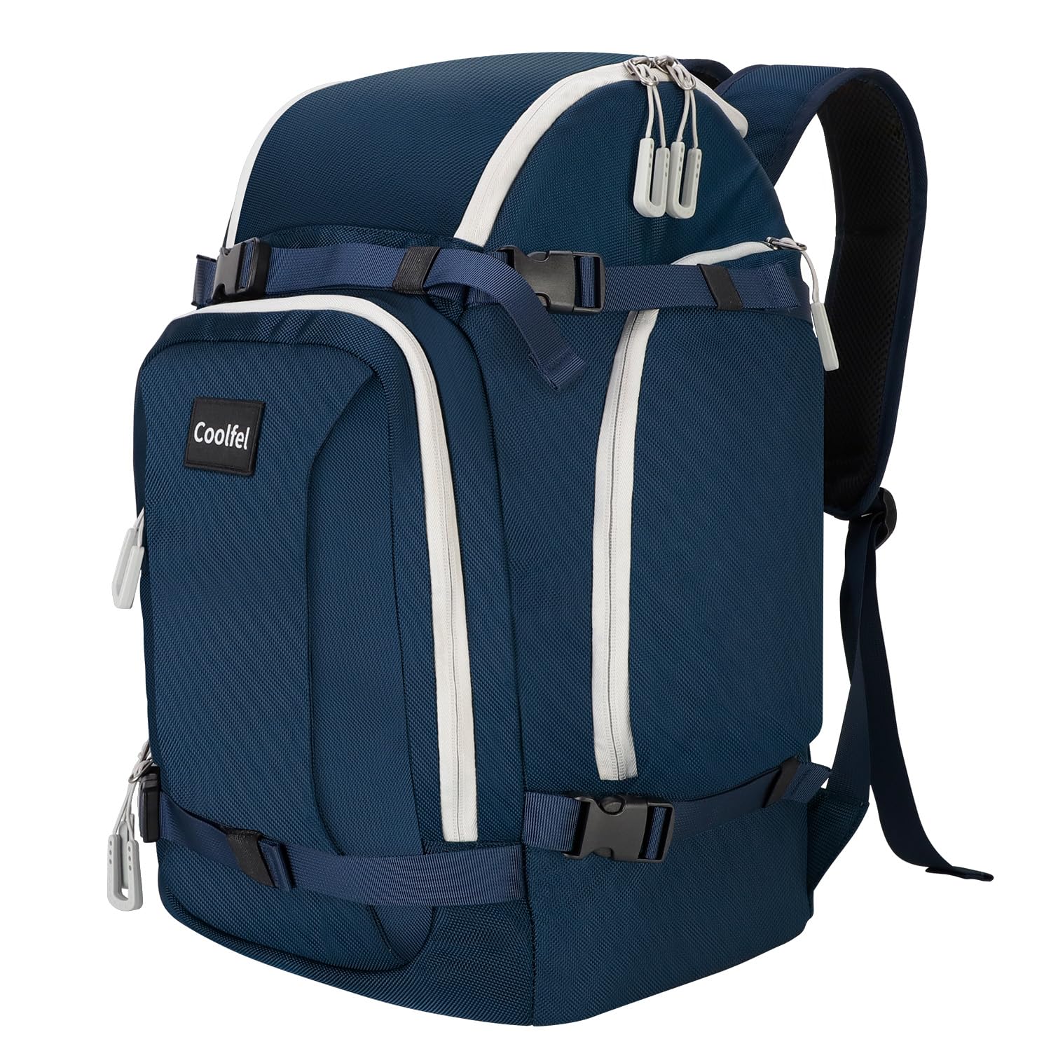 Coolfel Borsa per Scarponi da Sci con Scomparto per Casco, 50L Zaino da Sci Snowboard Pattini a Rotelle, Borsa da Sci Impermeabile per Casco, Giacca, Occhiali, Guanti