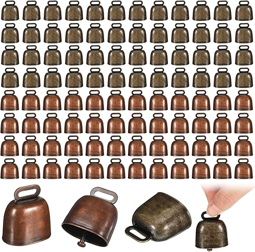 Yuxung 100 campanas de cobre de vaca con asa para eventos deportivos, bronce fuerte, latón, pequeñas campanas de llamada para bodas, juegos de
