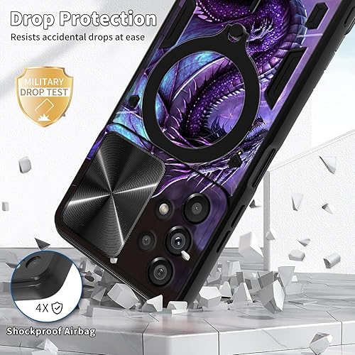 Vista 27 de Funda protectora híbrida para Samsung Galaxy A53 5G de 6.5 pulgadas y anillo giratorio de 360 grados, función atril, híbrida, de doble capa