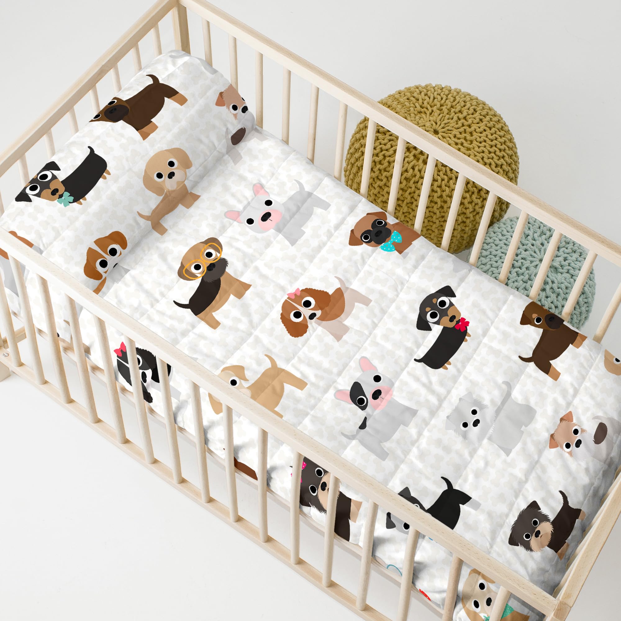 Colcha 100x130 cm cuna couverture lit bébé imprimée chiens