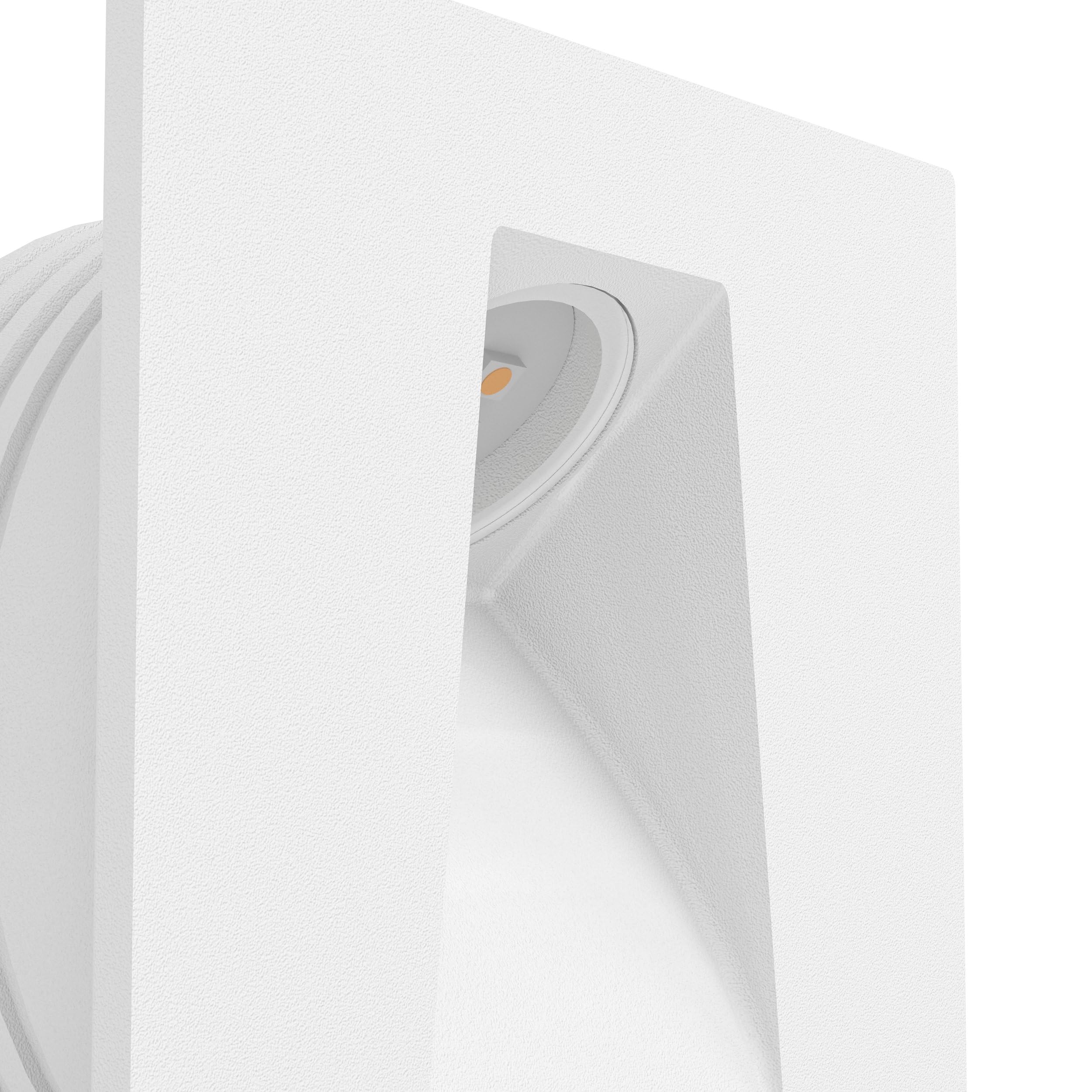Eglo Spot LED encastrable Mecinos, luminaire encastré mur, spot mural blanc pour escalier, blanc chaud, 8 cm