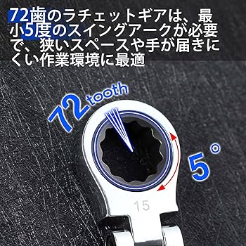 Amazon | SPEEDWOX 両首振ラチェットめがねレンチセット 5丁組 首振り