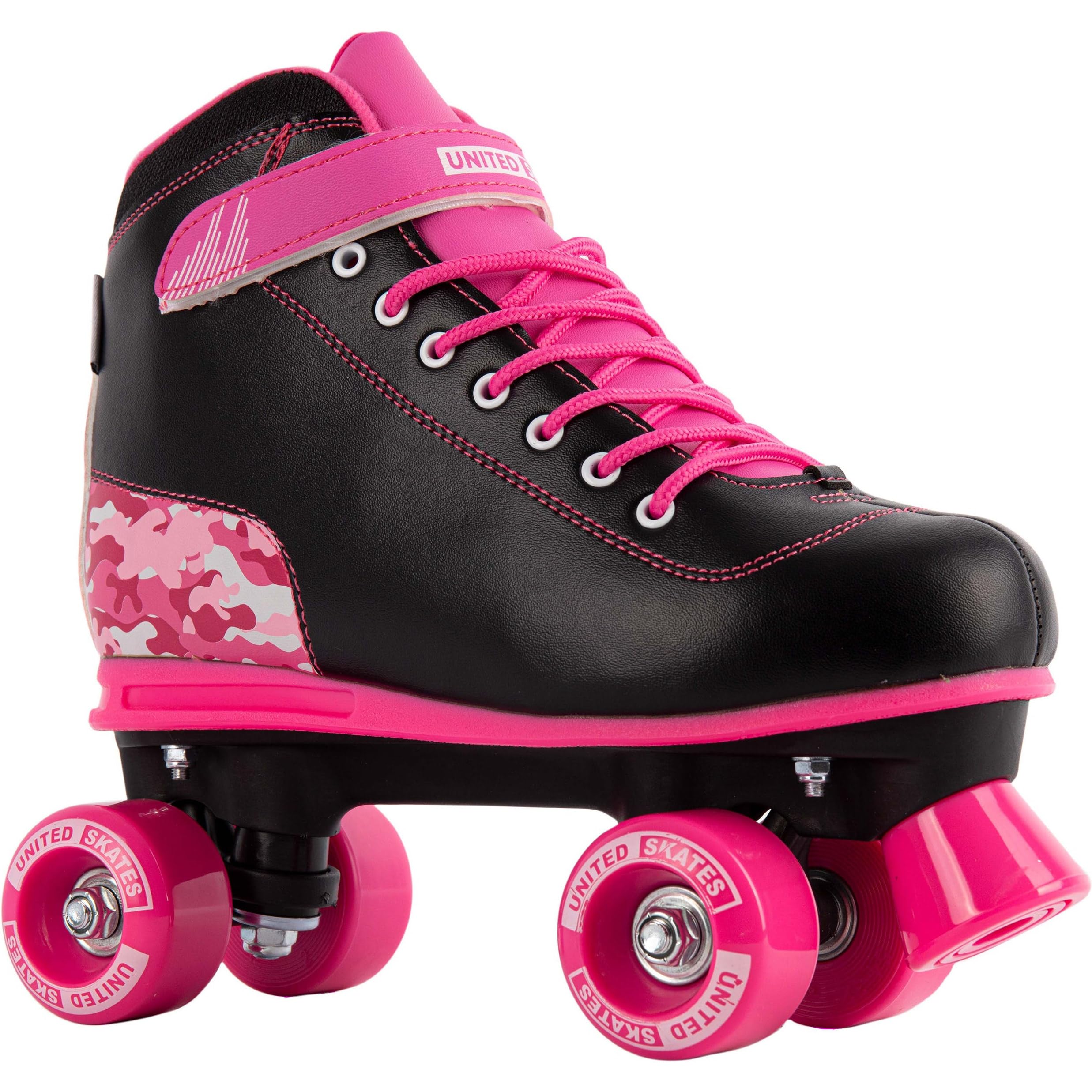 United Skates Roller Skates Kids - Girls Pink Roller Skates, Boys Blue Roller Skates, Ideal Quad Skates for Beginners for Indoor & Outdoor Use, Beginner Roller Boots Durable Wheels & Comfortable Fit