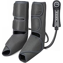 Air Compression Leg Massager for Feet and Calves with Handheld Controller 3 Modes 5 Intensities Adjustable Wraps 20 Min Auto Shut Off for Home and Office