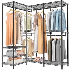 VIPEK L40 Corner Clothes Rack Heavy Duty L-Shaped Freestanding Closet Metal Clothing Rack Corner Wardrobe for Hanging Clothes