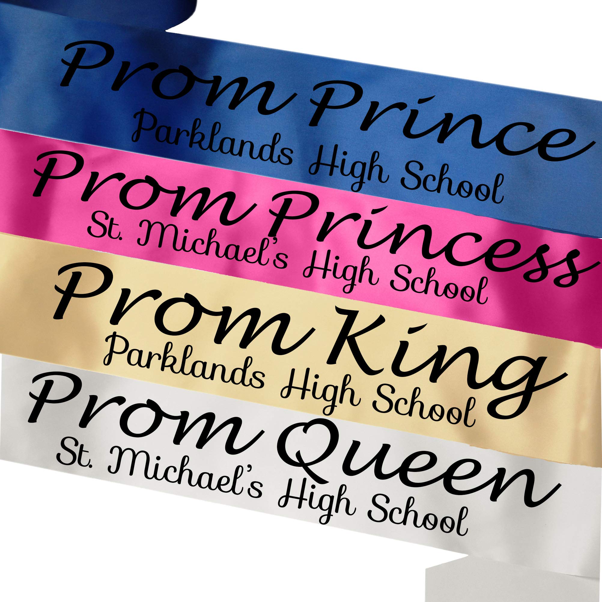 My Pretty Little Gifts Personalised Prom Sash King Queen Prince Princess High School Primary Leavers Do