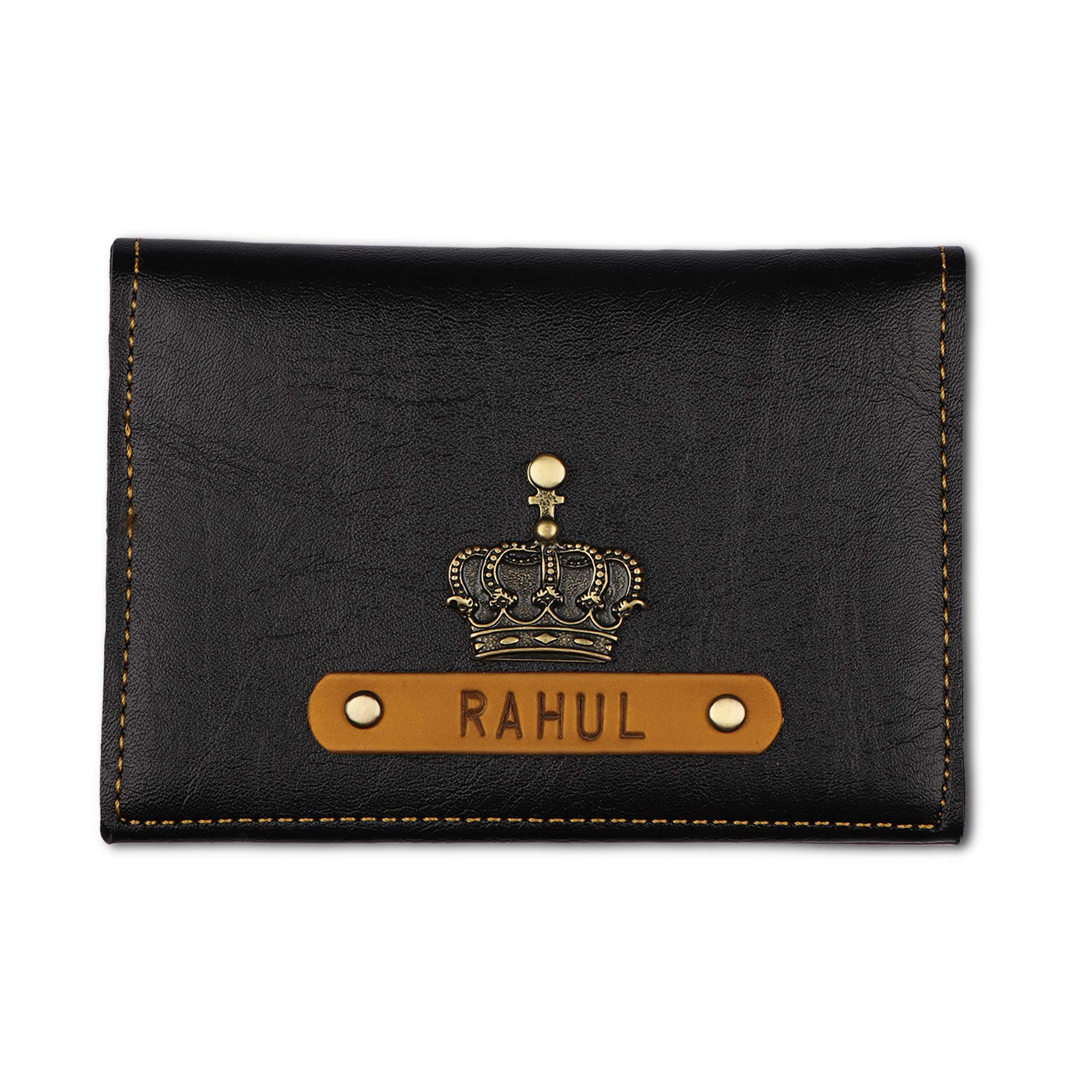 Personalized Folding Card Holder with 4 Slots for Men & Women | PU Leather ID Card Case with Name & Charm | Uniqe Customized Gift for Men & Women (Black)-image-24