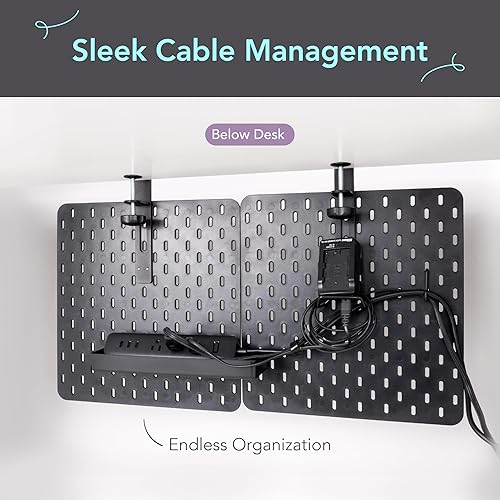 Miniatura 6 de EHO Tablero de clavijas de escritorio con abrazadera, paquete de 2 (tamaño combinado de 27 x 14 pulgadas), divisor de privacidad, panel de división