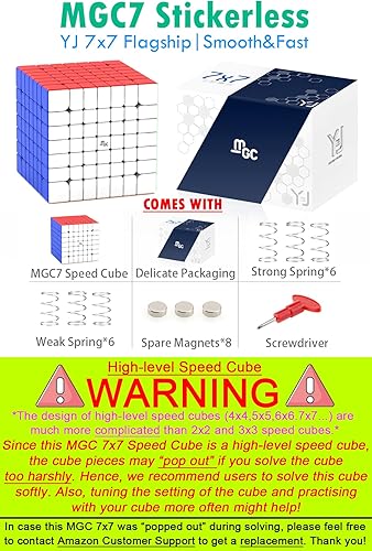 Miniatura 2 de CuberShop YJ MGC - Cubo magnético de velocidad sin calcomanías de 7 x 7 pulgadas, YJ MGC 7 7x7 Flagship, 7 x 7 YJ MGC Professional 2.657 in Cubo sin