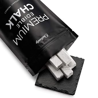 Premium Edible Chalk - Natural Chalk for Eating - Crunchy Belgorod Chalk Chunks - Russian Organic Chalk for Bone Strength - Zero Additives, No Impurities - White 7oz (200g)