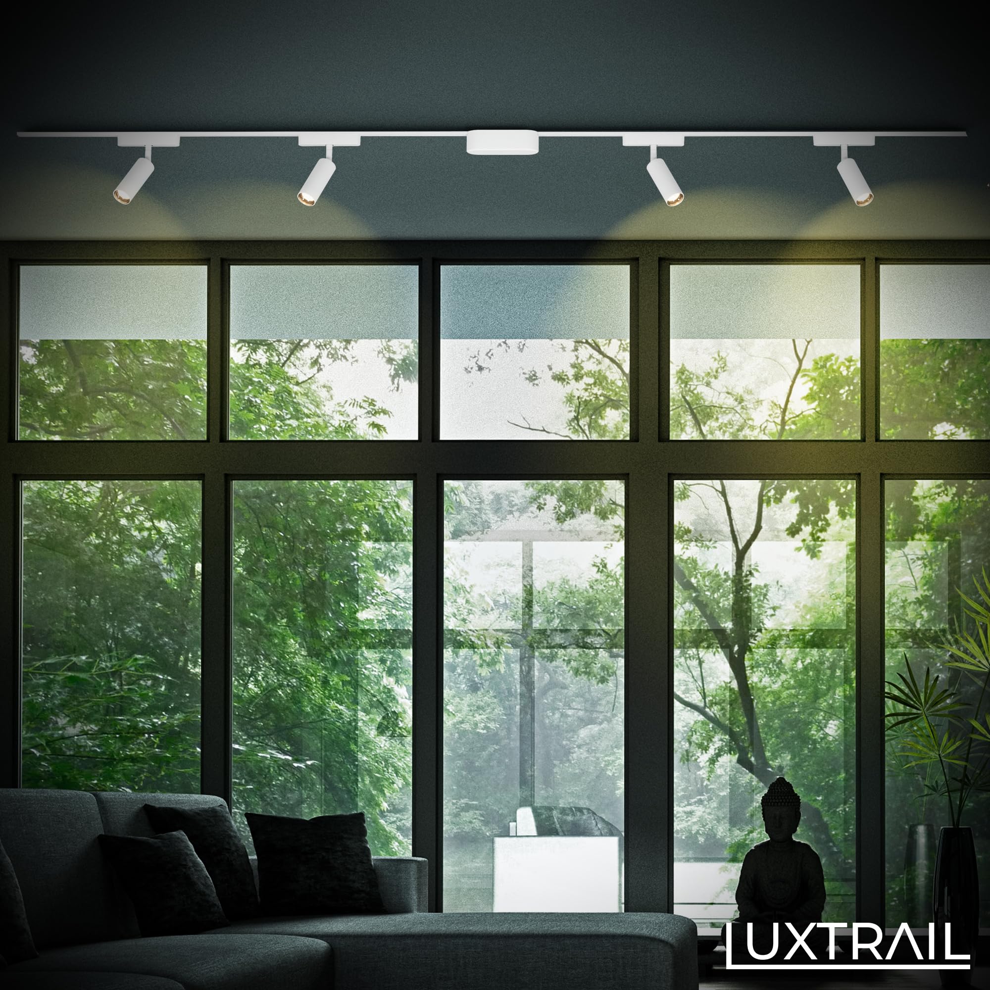 BRILONER - Système de rail Luxtrail LED Tracklight, Blanc chaud, Orientable, Accessoires, Tracklight, LED Spot, Spot de plafond, Projecteur, Plafonnier, Plafonnier, 130x40x155mm (LxDxH), Blanc