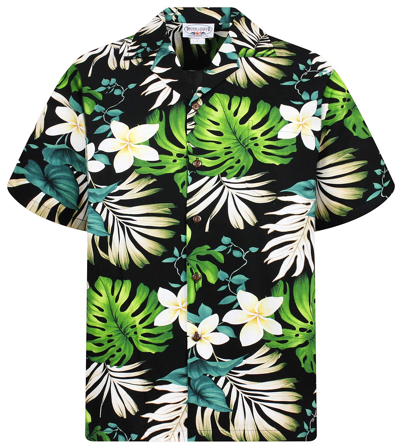 P.L.A. | Original Camicia Hawaiana | Signori | S - 4XL | Maniche Corte | Tasca Frontale | Hawaii Stampa | Fiori | Rosso