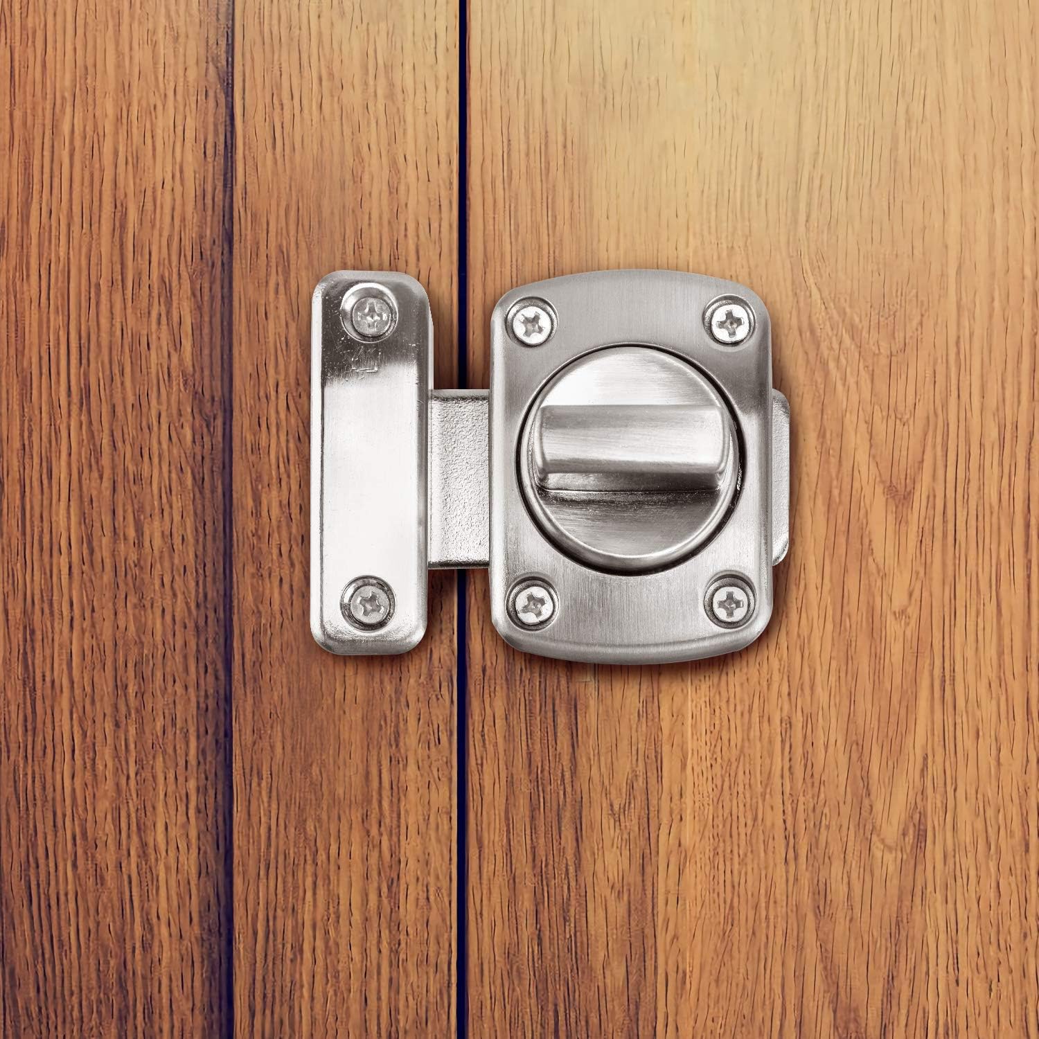 QWORK® Rotate Bolt Latch Lock Stainless Steel Gate Bathroom Door Lock, Applicable to Various Doors, Silver 3 81kWCe3ccLL. AC SL1500