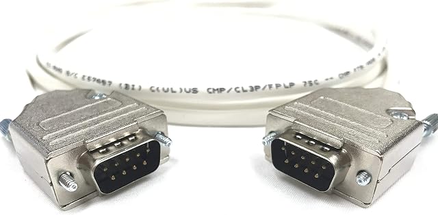 100 Foot DB9 Male to Male RS232 Plenum Serial Cable - 22 AWG with Plenum White Jacket - Made in The USA by Custom Cable Connection