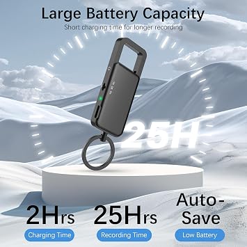 128GB Digital Voice Recorder 9000 Hours Storage, 24-Hour Battery, Intelligent Noise Reduction, USB-C Voice Activated Audio Recorder for Meetings, Lectures, Interviews